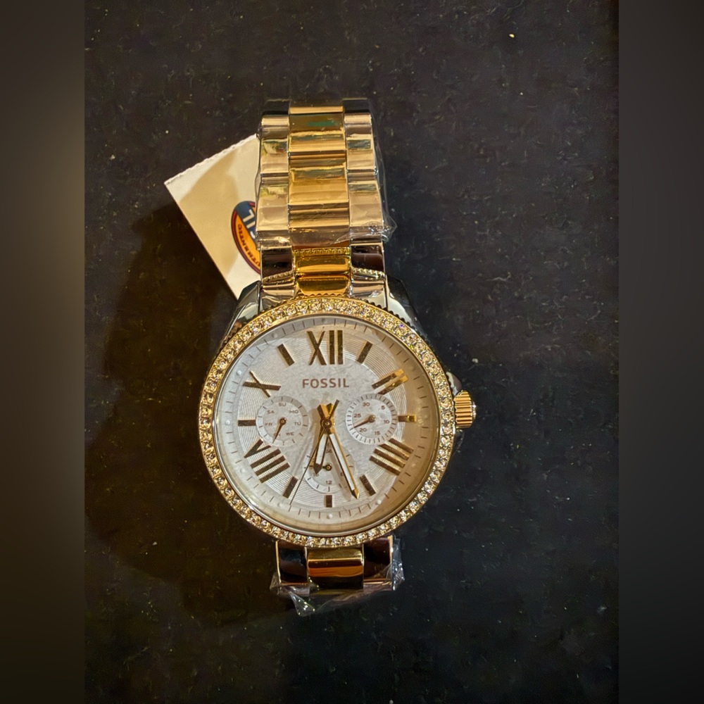 Fossil Cecile, 2 tone chronograph Watch with Japan Movement
